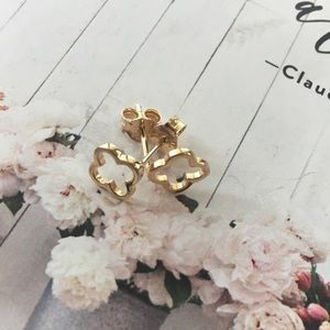 Dainty Gold Clover Stud Earrings Subtle  & Chic ❤️